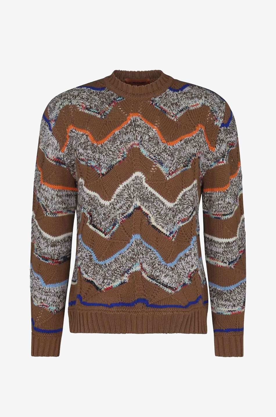 Zigzag patterned jacquard jumper in wool