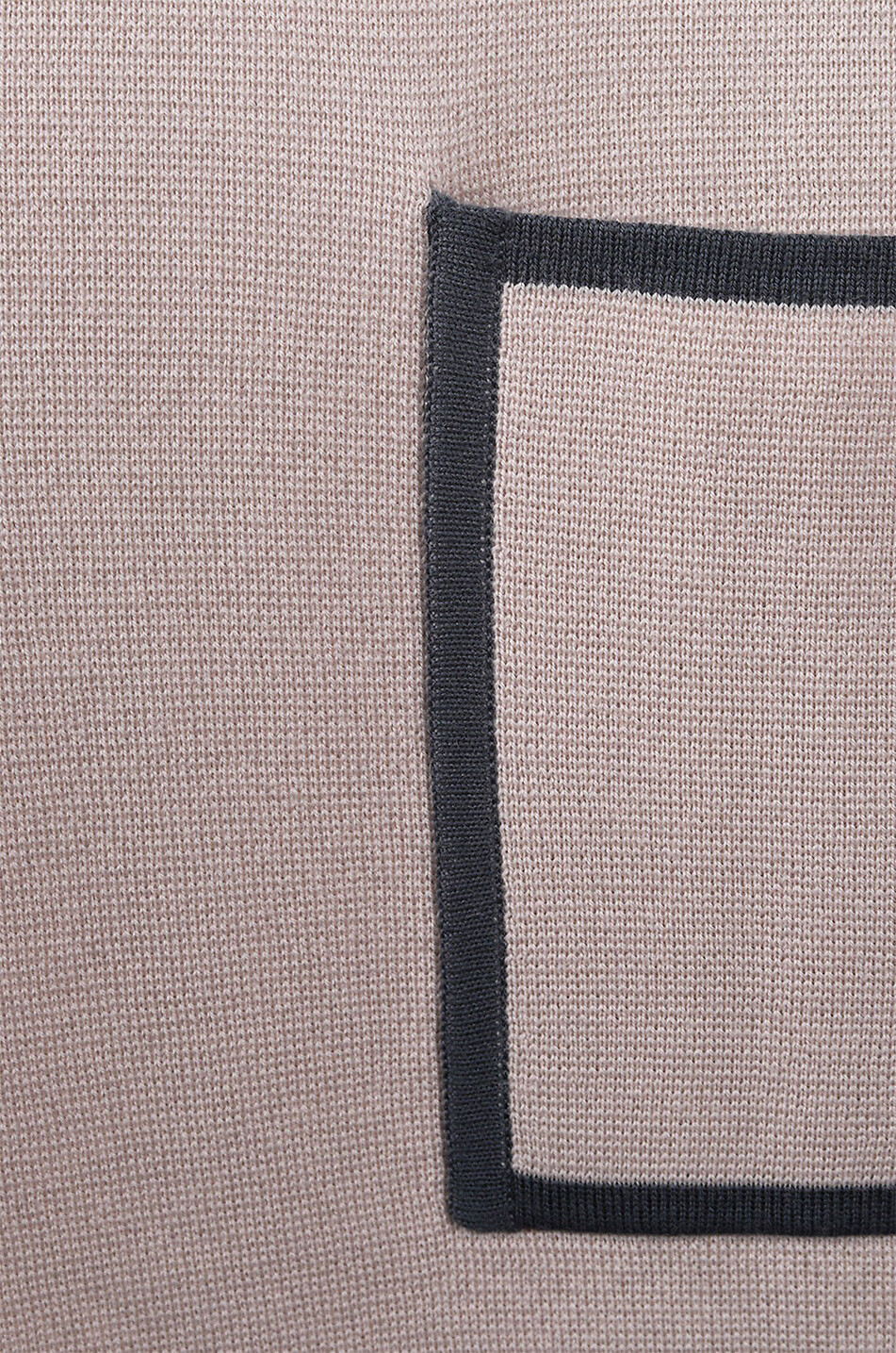 Belted merino wool long cardigan with contrast stripes