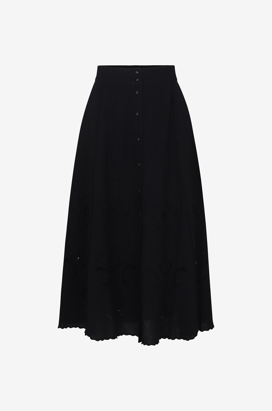 SEA Kiara cotton mid-length skirt Women BLACK 1