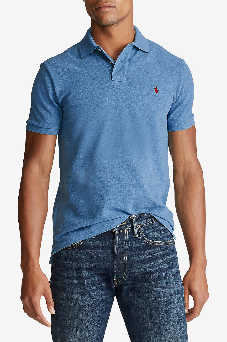 Polo en coton piqué brodé Pony Custom Slim Fit
