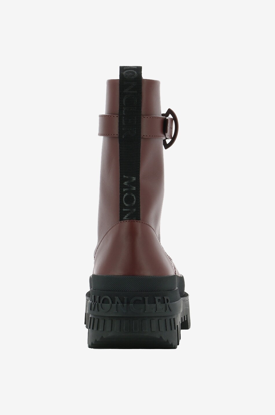 MONCLER Carinne lug sole leather lace-up ankle boots Women DARK RED 4