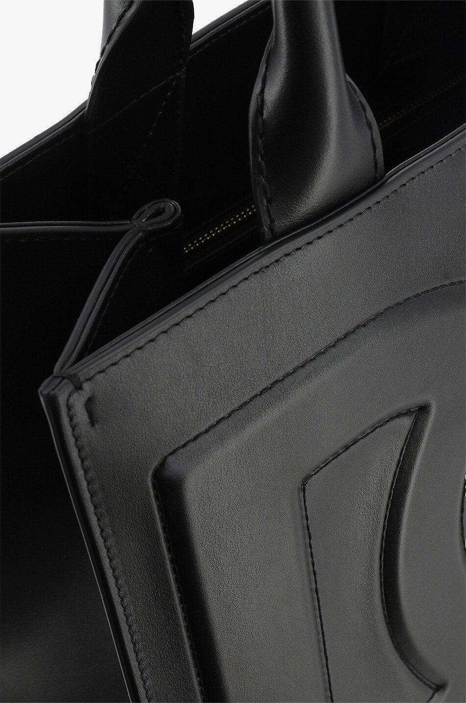 DOLCE & GABBANA Sac cabas en cuir lisse orné d'un logo en 3D DG Daily Mini Femme NOIR 5