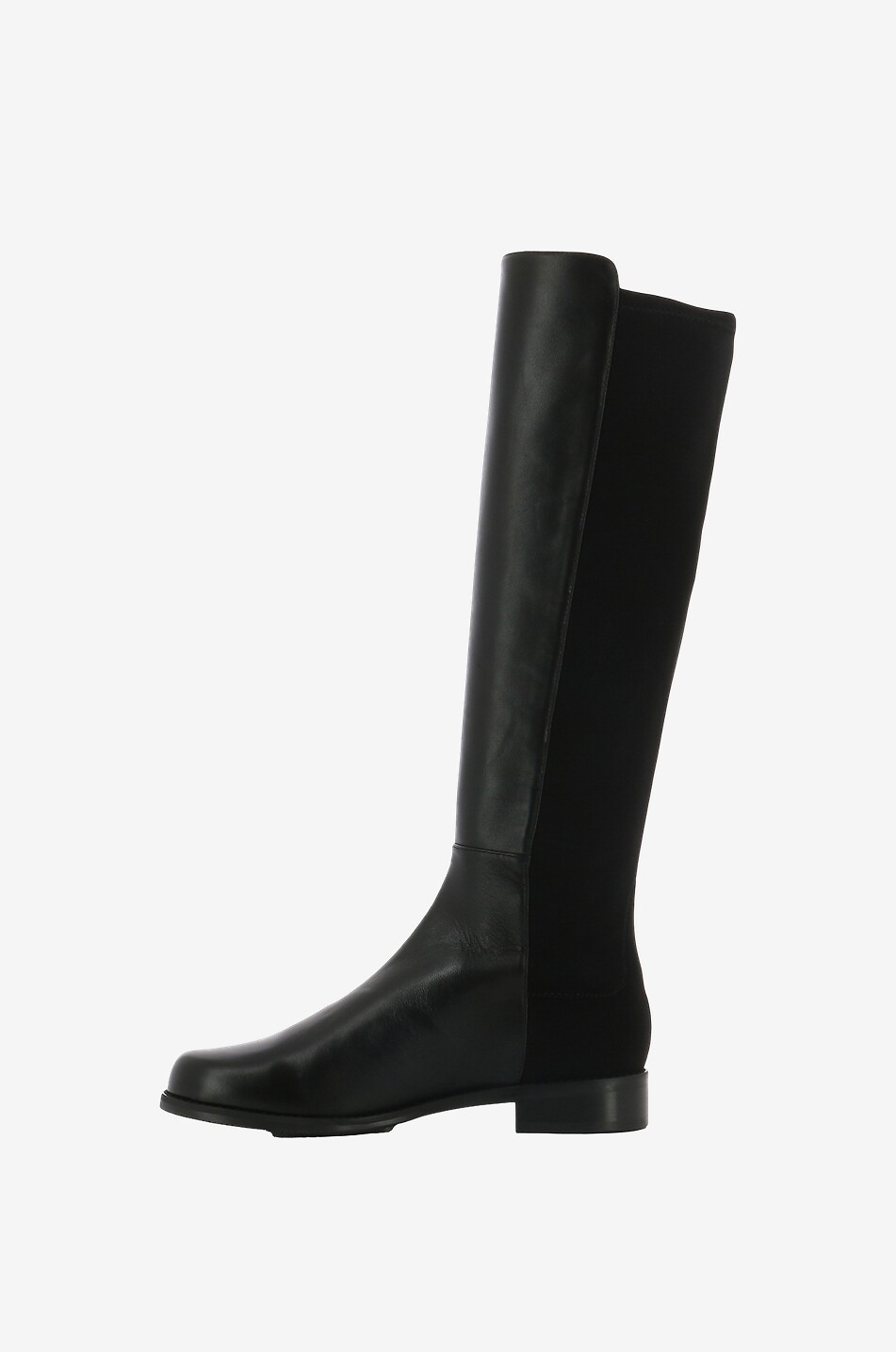 STUART WEITZMAN Bottes plates en cuir et tissu Halfnhalf Femme NOIR 3
