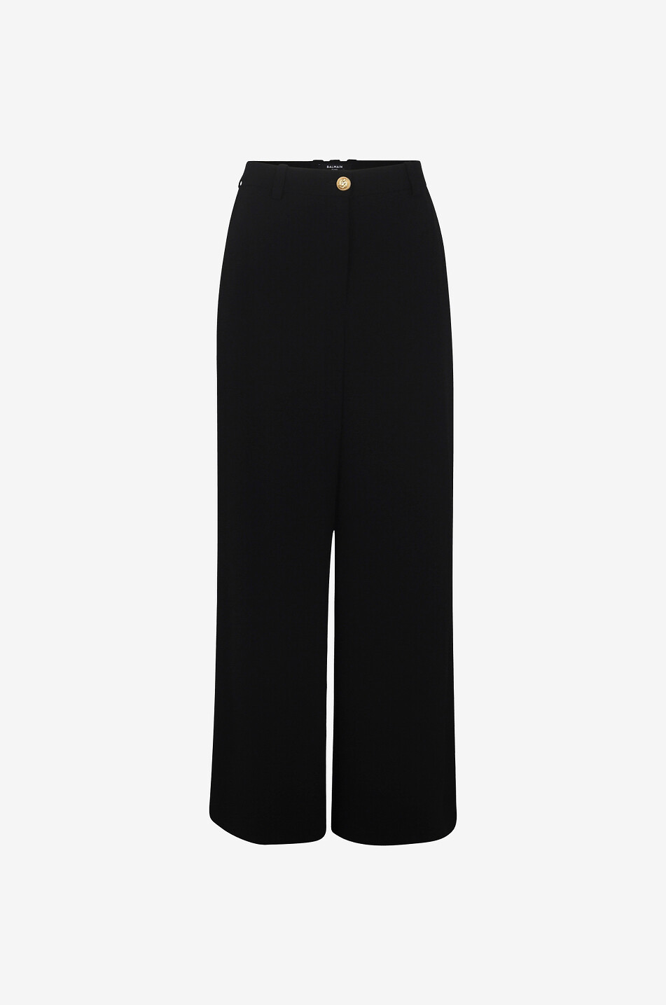 BALMAIN Hose mit hoher Taille und weitem Bein aus Crêpe Damen SCHWARZ 1