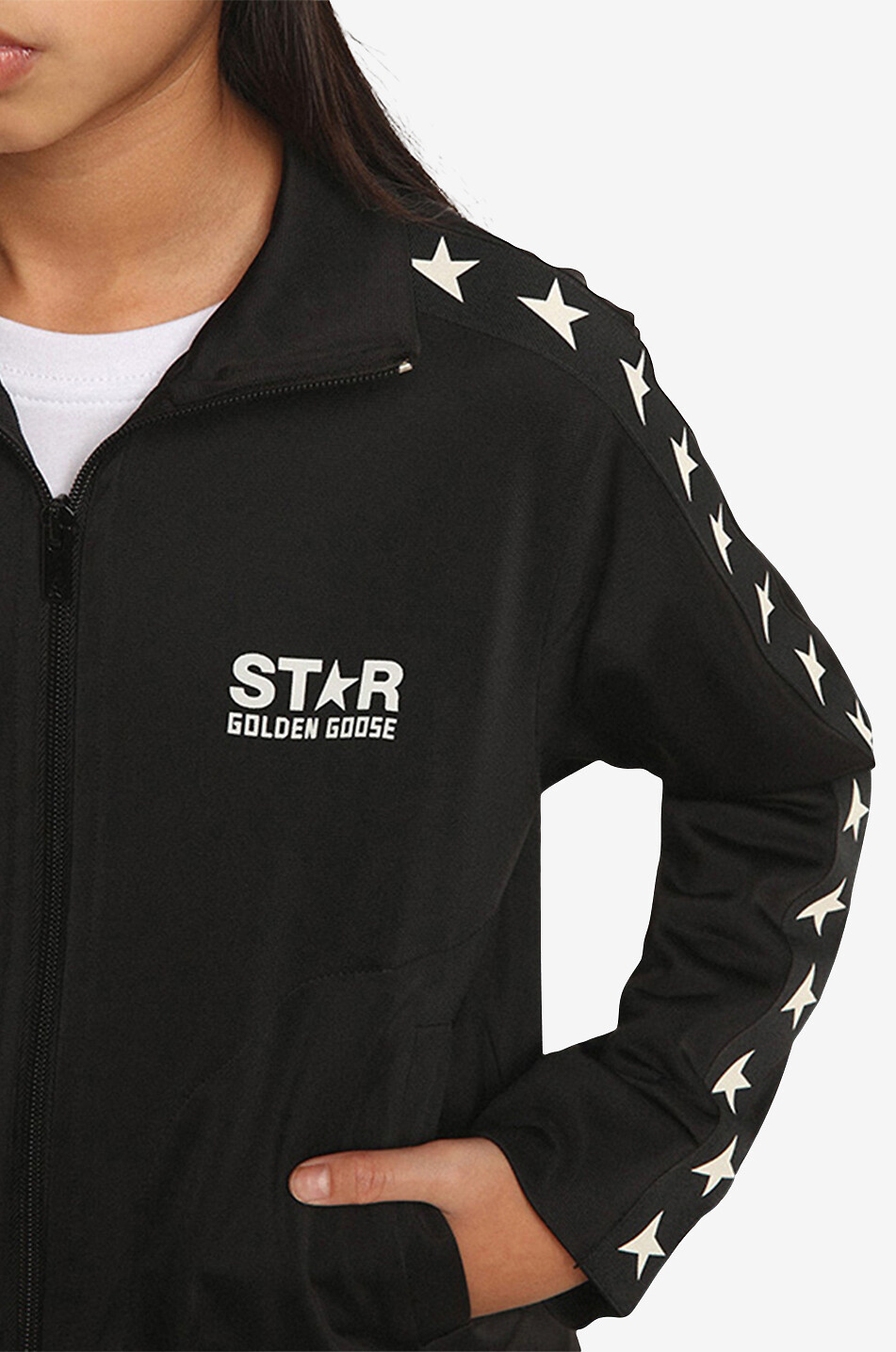 GOLDEN GOOSE Star girl's full-zip sweatshirt Girl BLACK 3