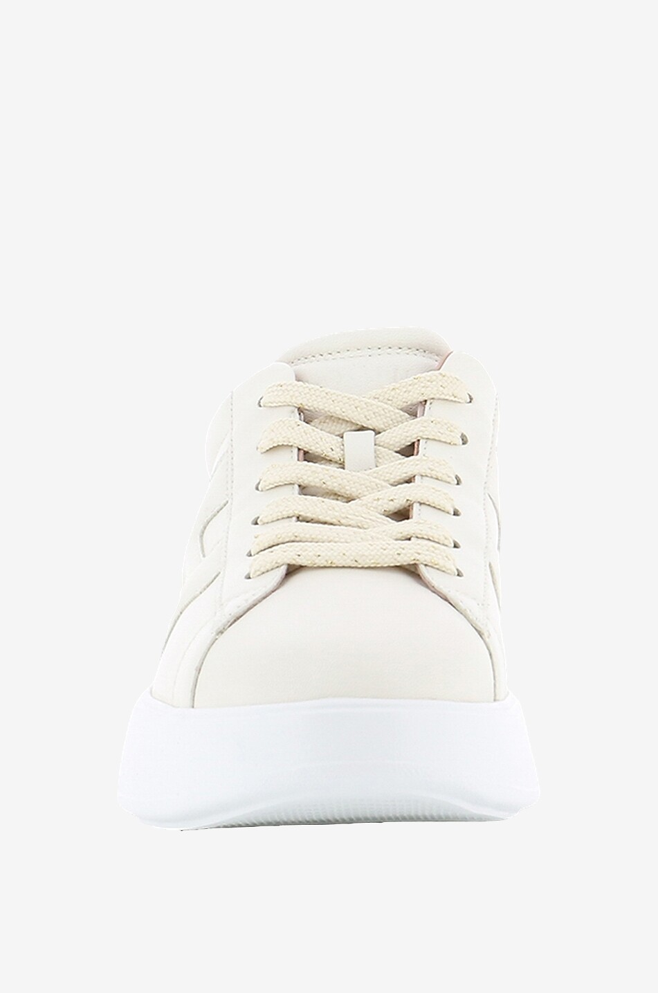 HOGAN Flache Schnürsneakers aus Leder Rebel Damen WEISS 2