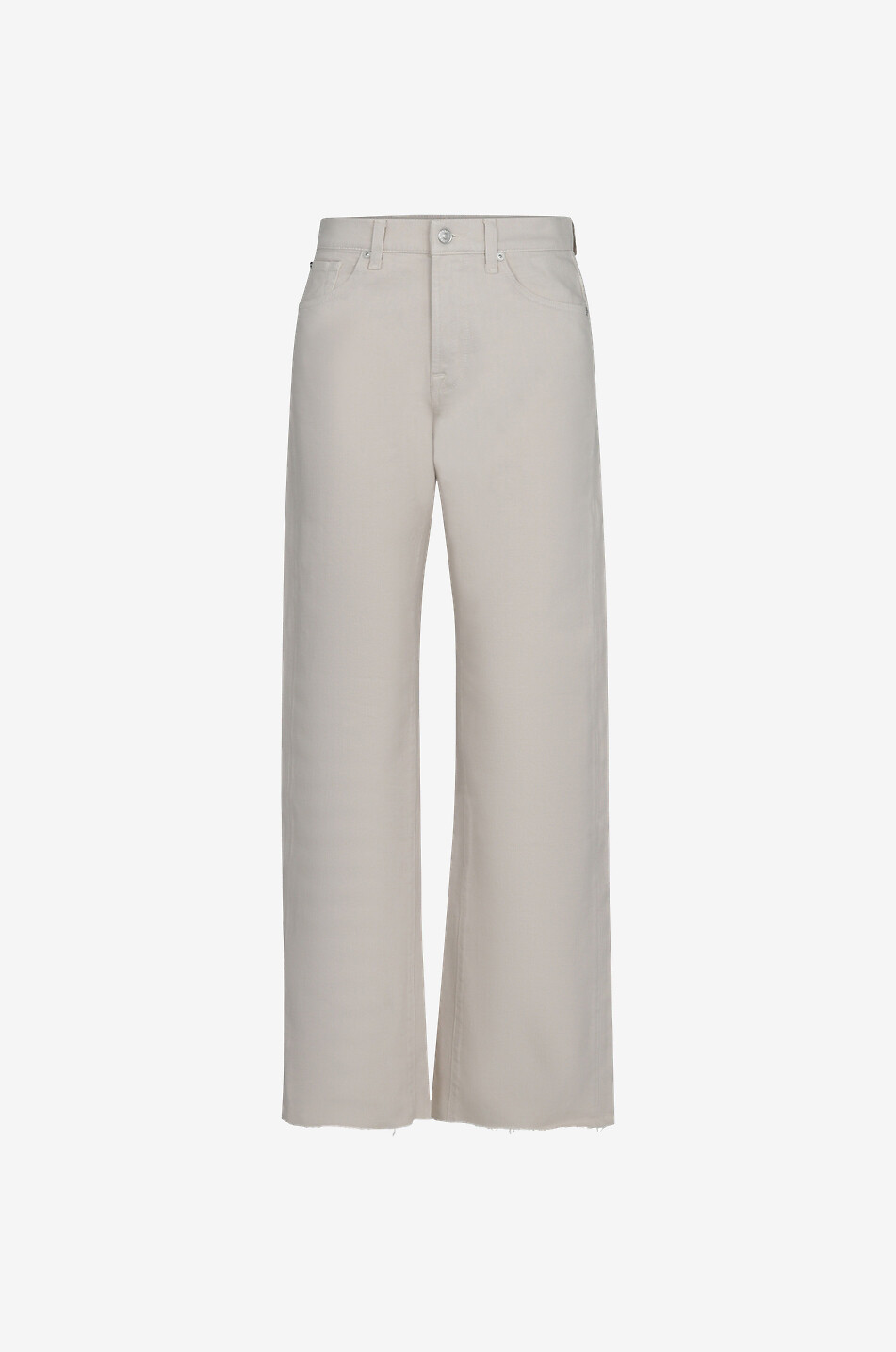 7 FOR ALL MANKIND Gerade Jeans mit hoher Taille aus Baumwolle Tess Winter White Damen Hellbeige 1