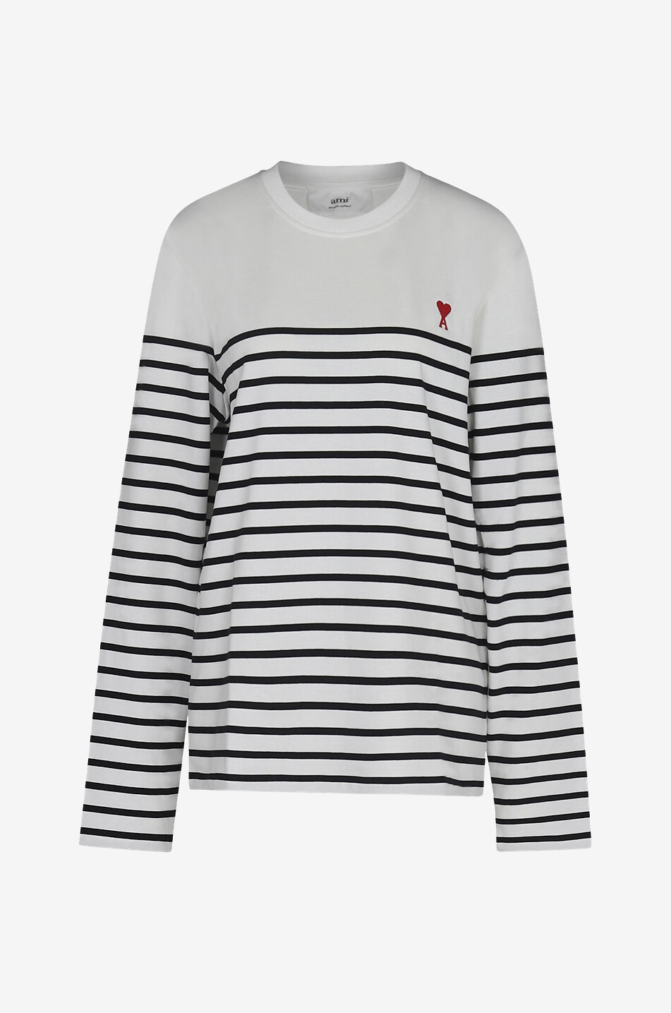 AMI Ami de Coeur striped long-sleeved T-shirt Women WHITE 1