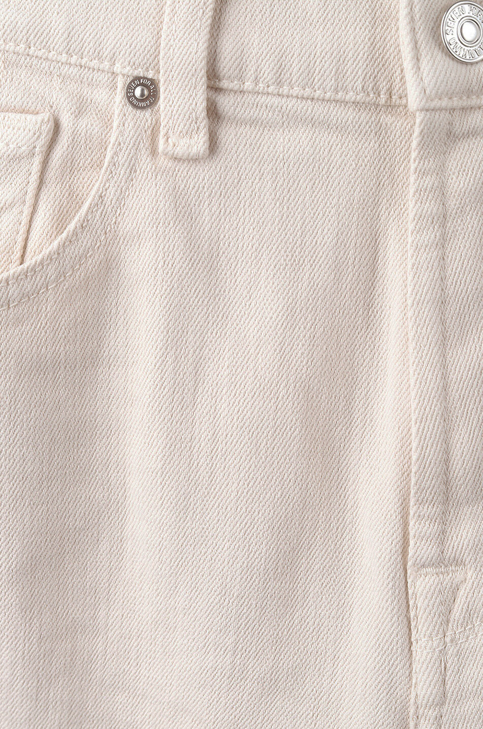 7 FOR ALL MANKIND Gerade Jeans mit hoher Taille aus Baumwolle Tess Winter White Damen Hellbeige 3