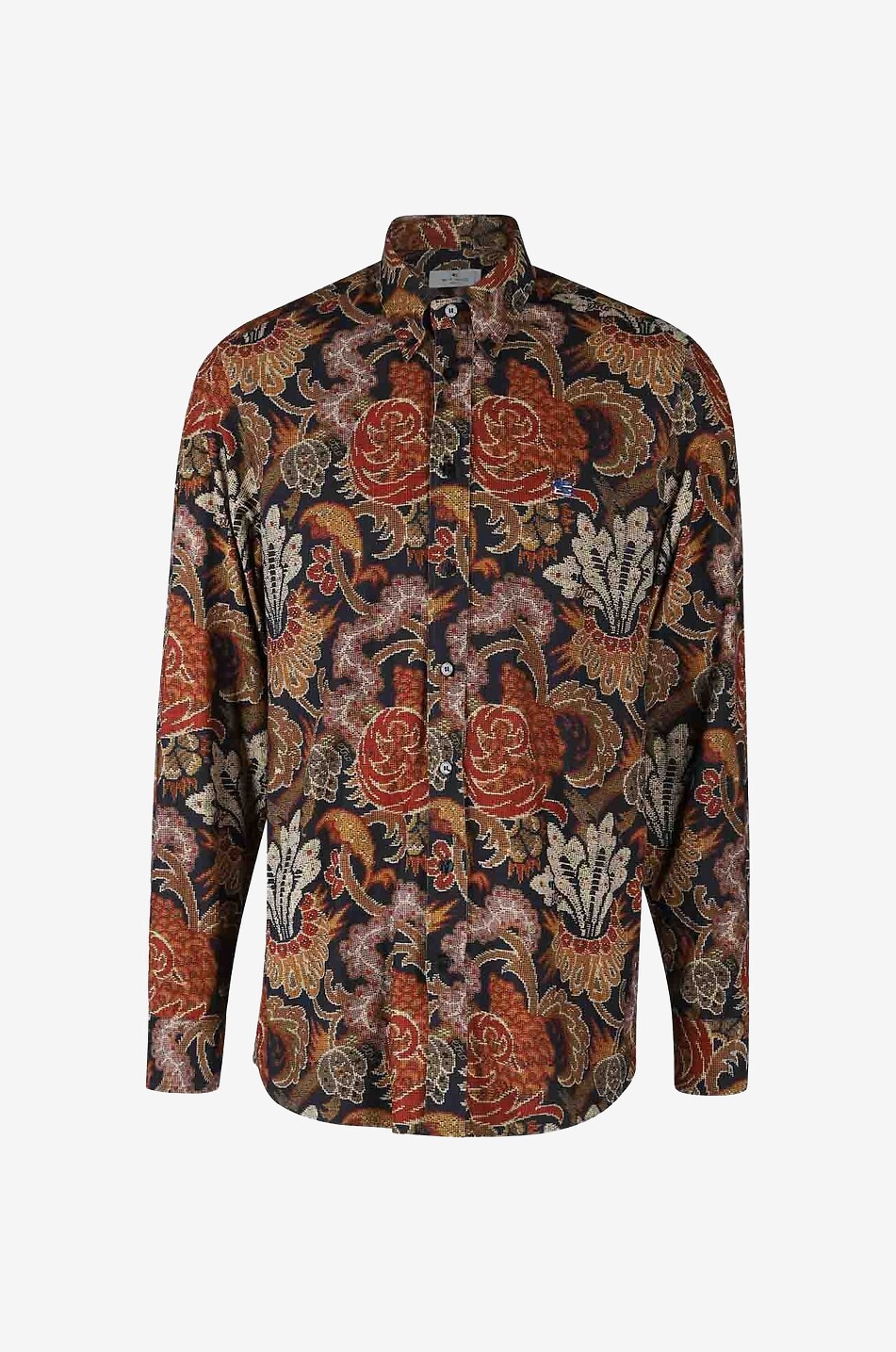 ETRO Langarm-Hemd aus Samt mit Gobelin-Print Herren DUNKELBLAU 1