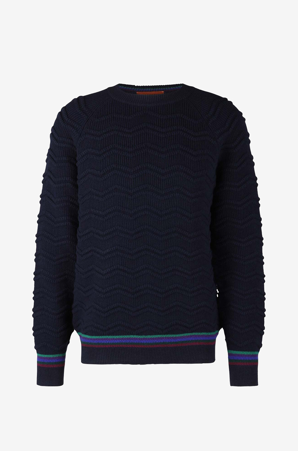 MISSONI Wave patterned textured knit wool jumper Men MEDIUM BLUE 1