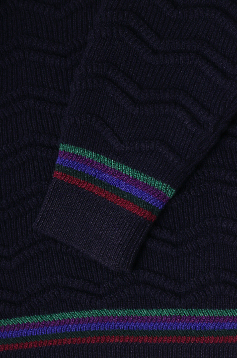 MISSONI Wave patterned textured knit wool jumper Men MEDIUM BLUE 3