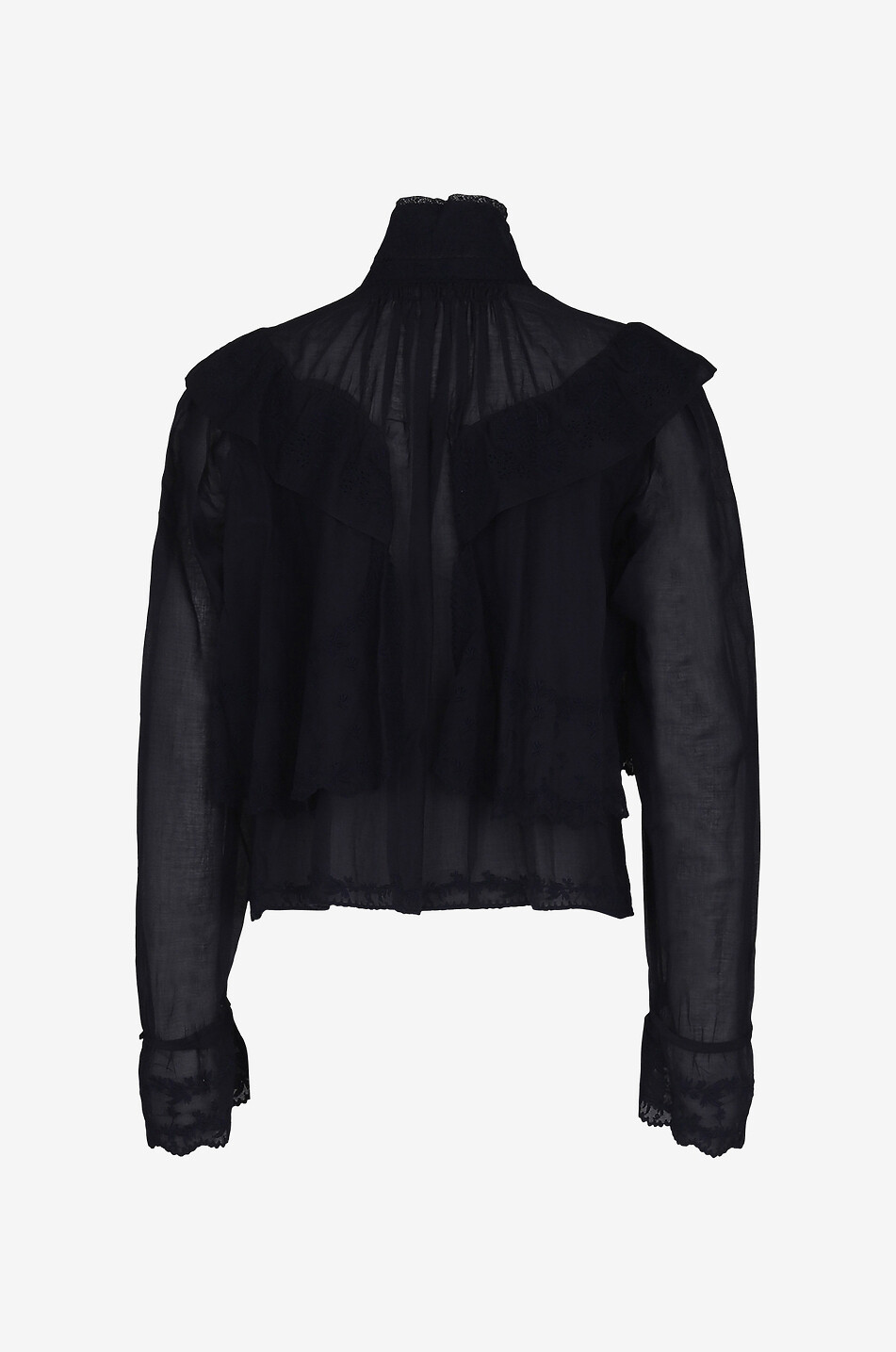 MARANT ETOILE Lelmon openwork embroidery adorned cotton blouse Women DARK BLUE 2