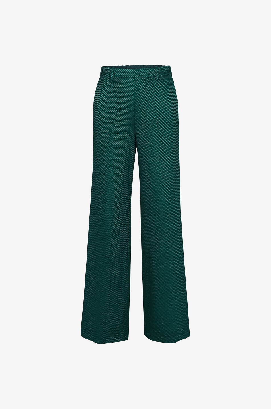 Pantalon large à tissage diagonal Haute Couture