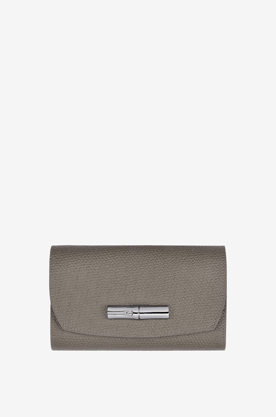 LONGCHAMP Portefeuille compact en cuir Roseau Femme GRIS 1