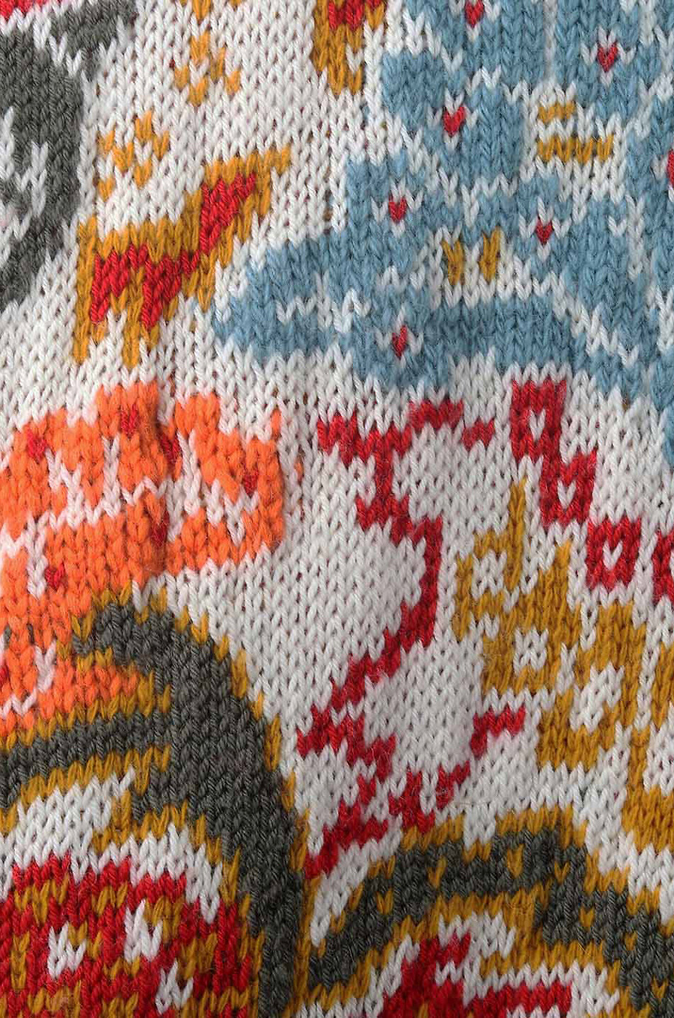 Pull jacquard oversize en laine mélangée motif fleuri