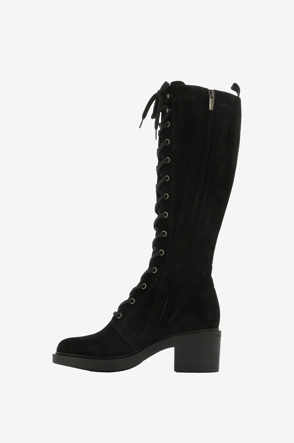 GIANVITO ROSSI Foster 45 heeled suede lace-up boots Women BLACK 3