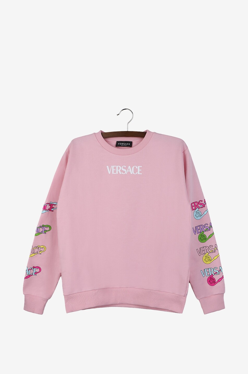Safety Pins printed girl's crewneck sweatshirt