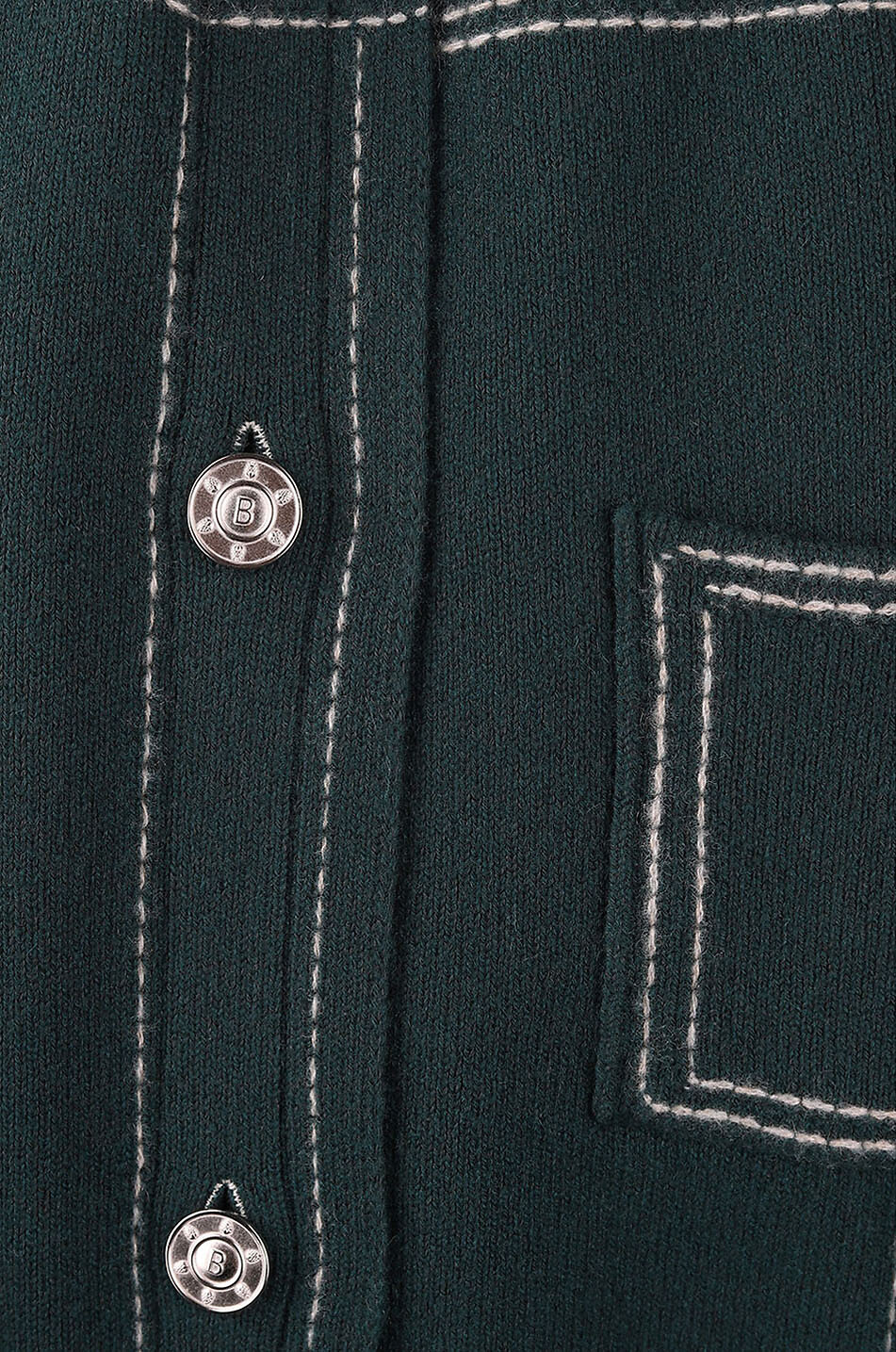 BARRIE Lange Jacke aus Kaschmir und Baumwolle Damen DUNKELGRÜN 3
