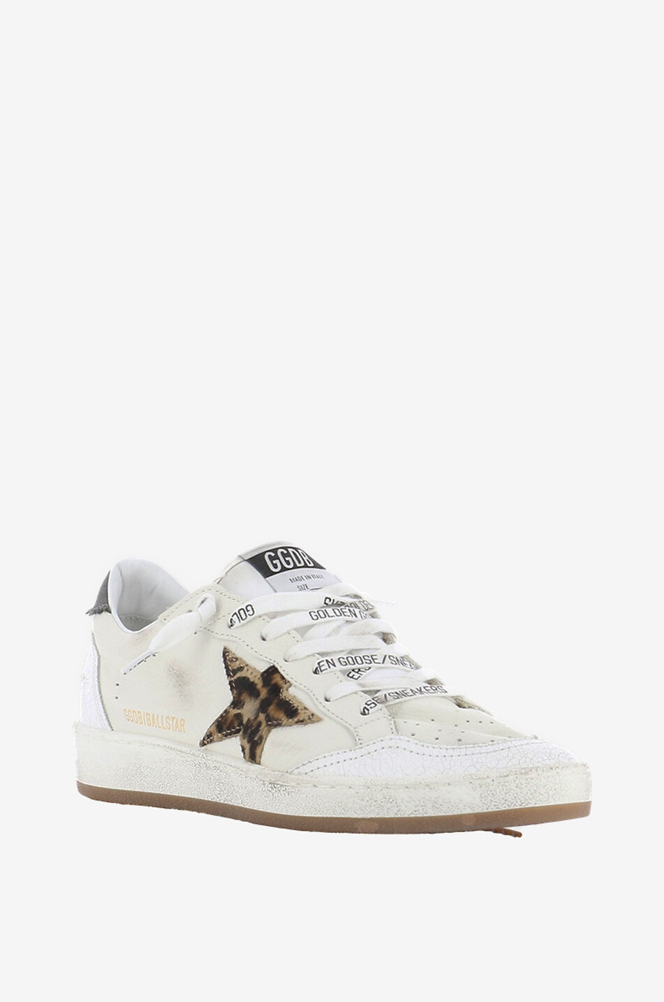 GOLDEN GOOSE Niedrige Sneakers aus Leder Ball Star Damen CREMEFARBEN 1