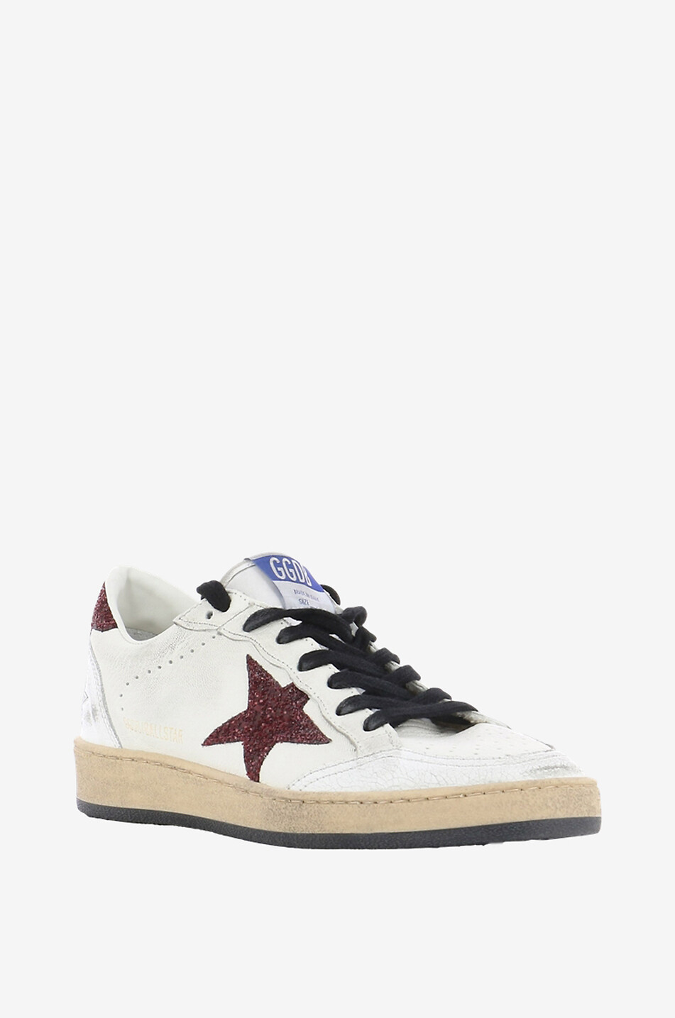 スニーカー LEATHER BALL STAR SNEAKERS Ball Star cracked leather sneakers - GOLDEN GOOSE - WHITE