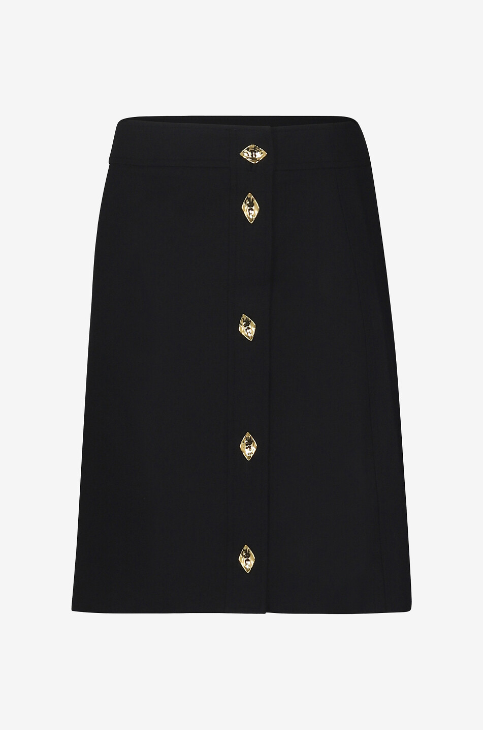Minijupe trapèze à boutonnage asymétrique