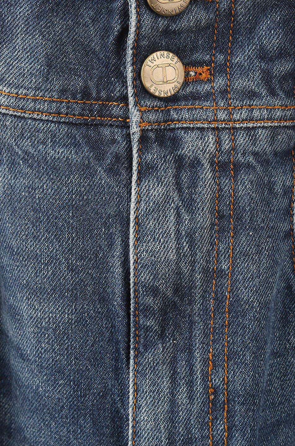 TWINSET Verkürzte Jeans mit weitem Bein und hoher Taille Damen BLAU 3