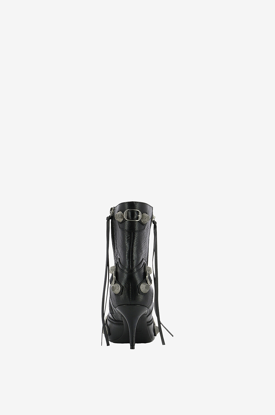 BALENCIAGA Bottines en cuir aréna à talon aiguille Cagole 70 Femme NOIR 4