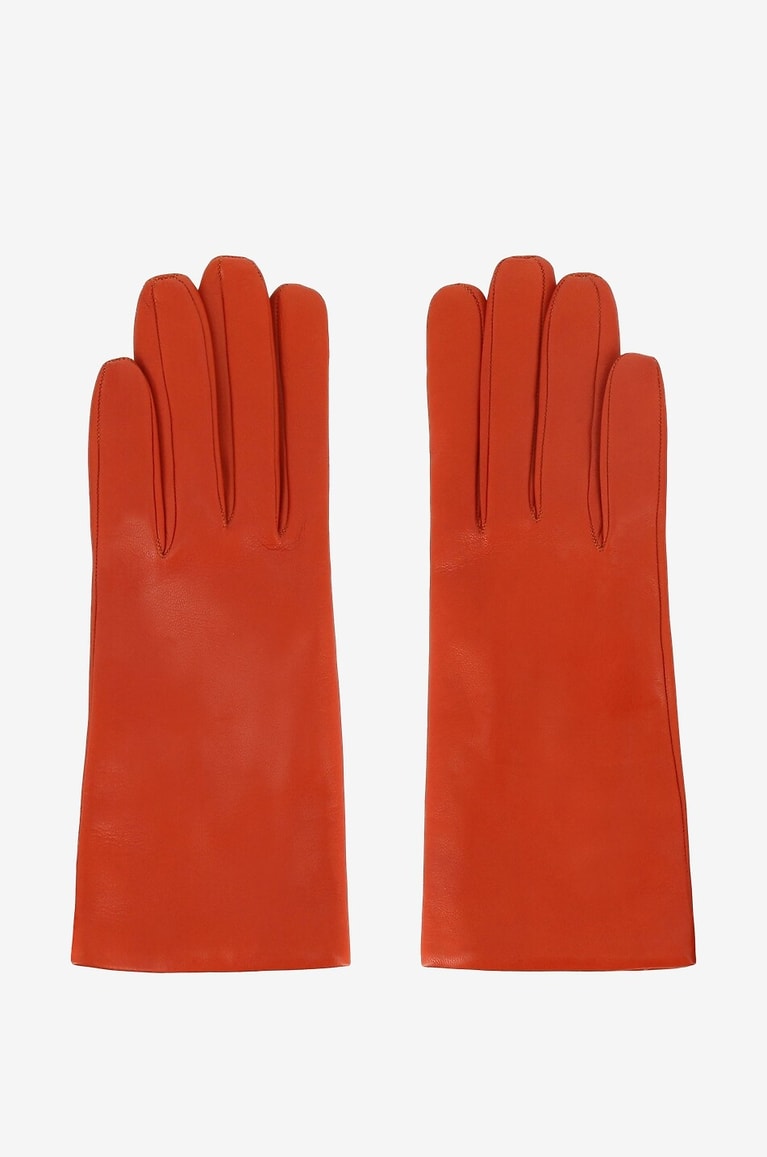 SERMONETA GLOVES Cashmere lined nappa leather gloves Women ORANGE 1