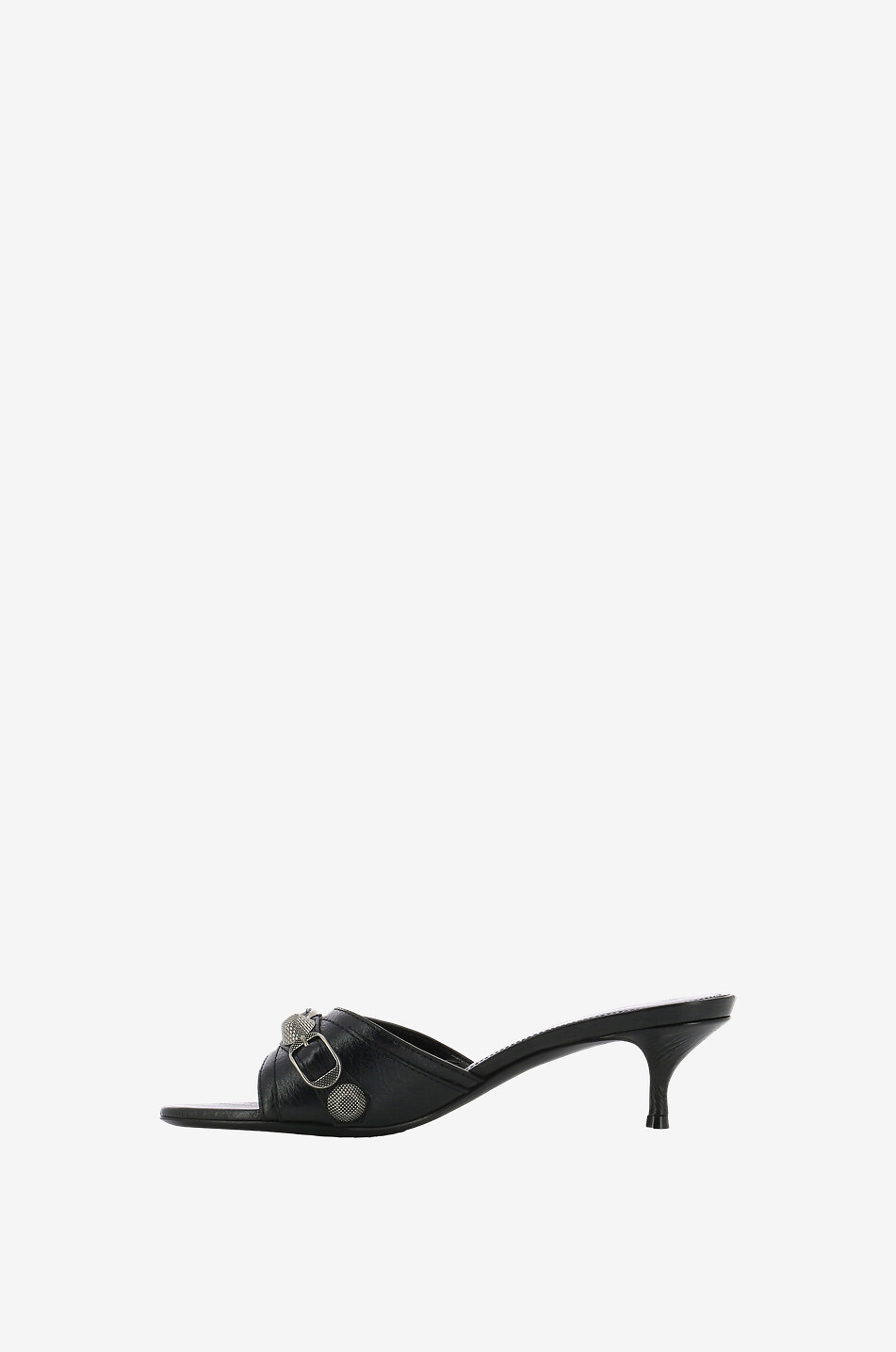 BALENCIAGA Pantoletten mit Absatz aus Arenaleder Cagole 50 Damen SCHWARZ 3