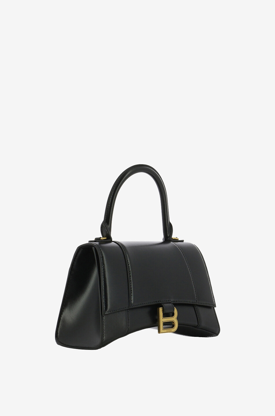 BALENCIAGA Handtasche aus glattem Leder Hourglass Top Handle S Damen SCHWARZ 2