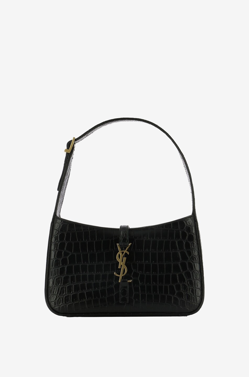 Le 5 à 7 Hobo croc embossed leather shoulder bag