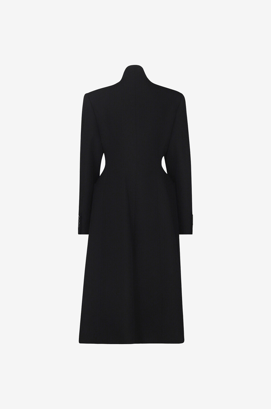 BALENCIAGA Flare Hourglass wool three-quarter coat Women BLACK 2