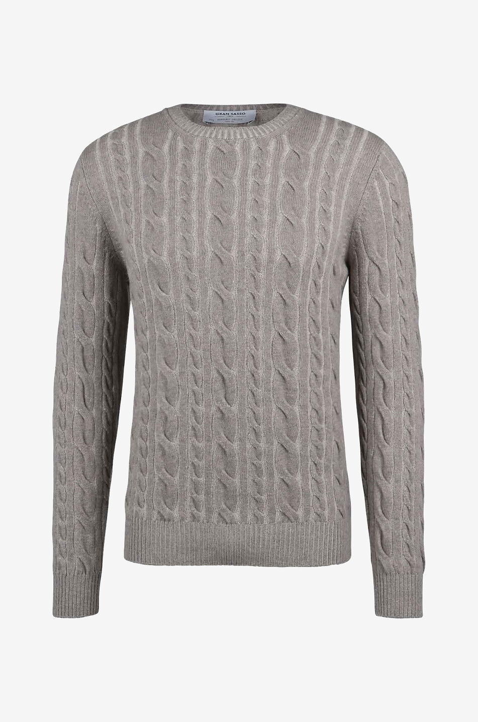 GRAN SASSO Zopfstrick-Pullover aus Kaschmir mit Rundhals Herren BRAUN 1