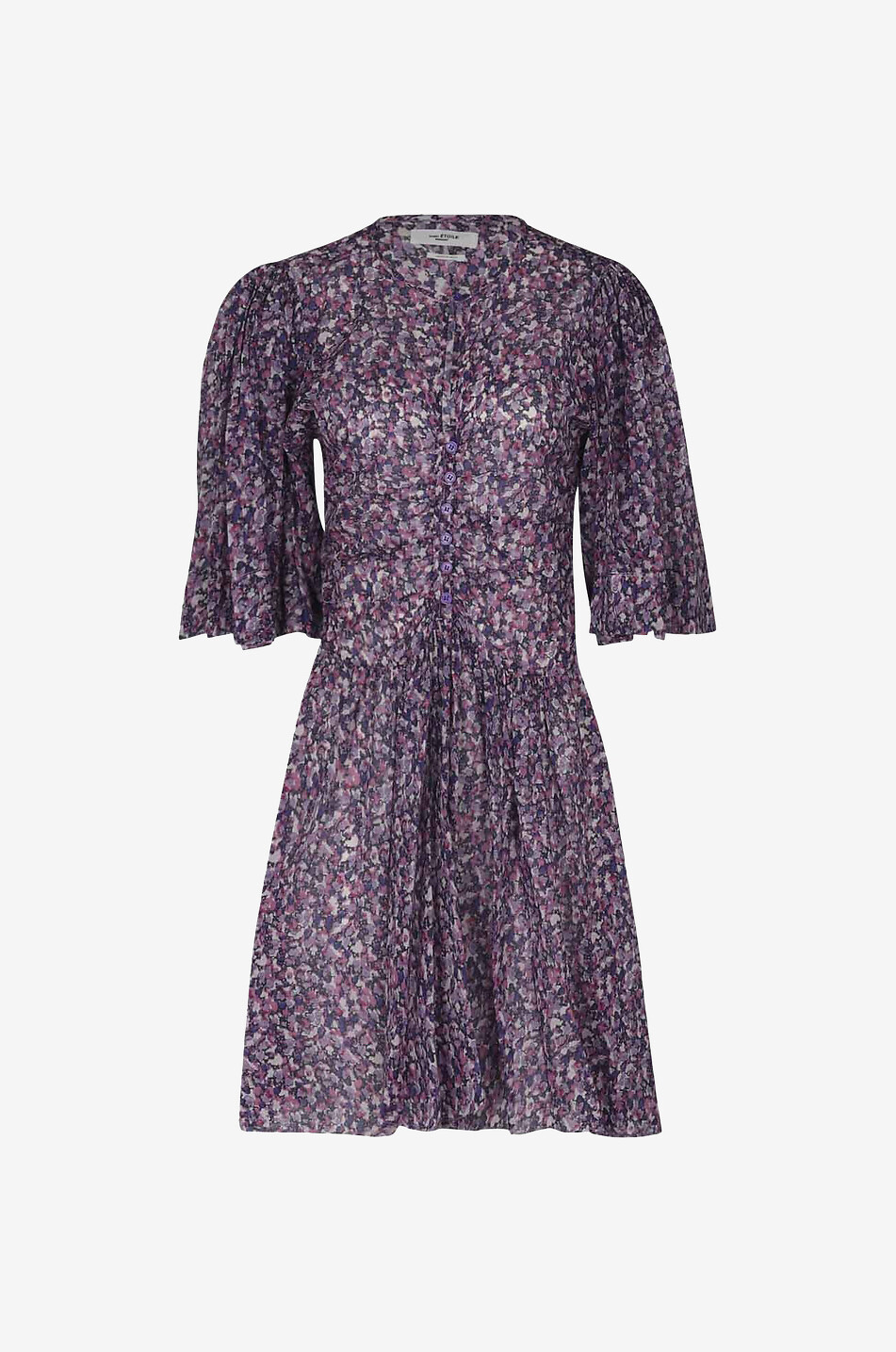 MARANT ETOILE Mini robe fleurie en voile de coton Larili Femme VIOLET 1
