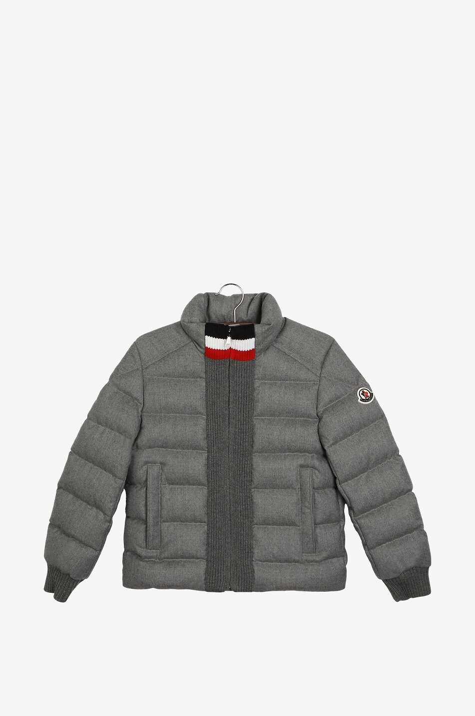 MONCLER Kurze Jungen-Daunenjacke aus Wolle Vord Junge GRAU 1