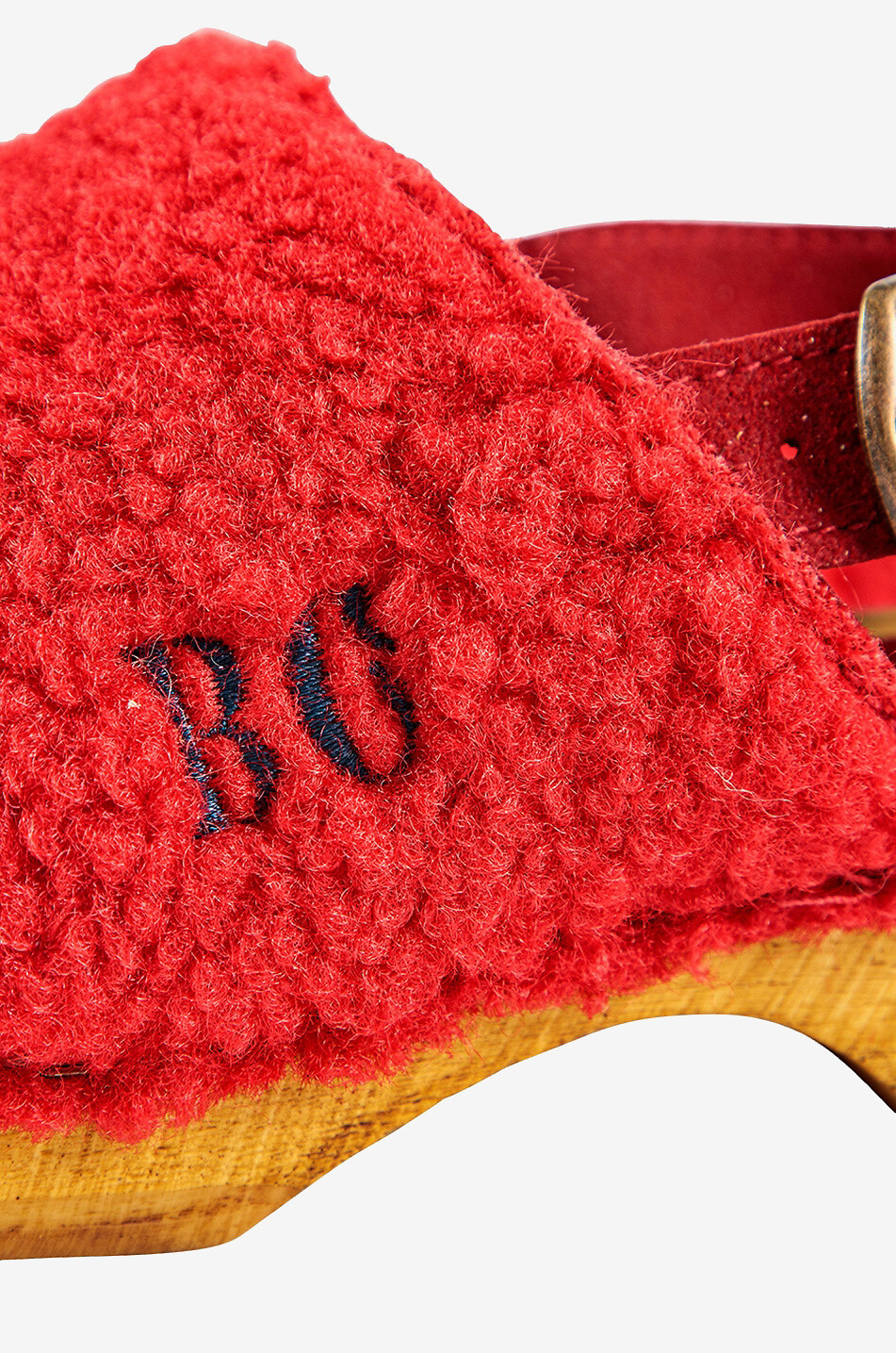 BOBO CHOSES Chaussons enfant en fourrure synthétique Sheepskin Clog Fille ROUGE 3