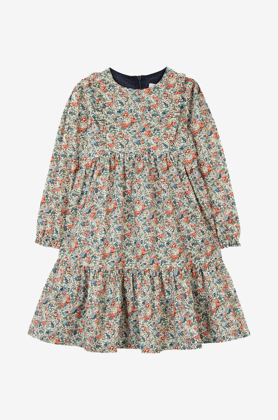 Liberty printed girl's tiered flounced dress