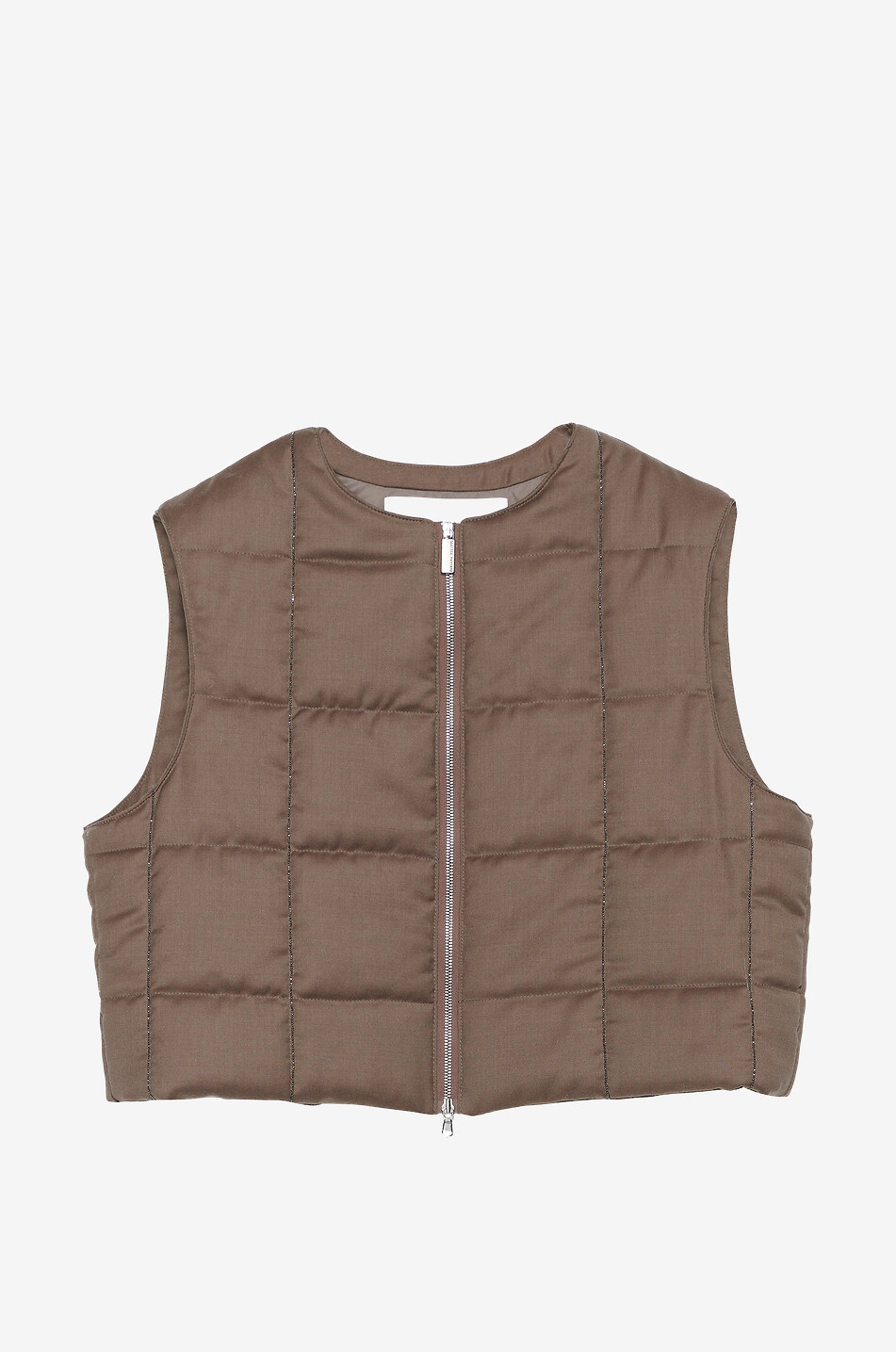 Verkürzte Steppweste aus Schurwolle