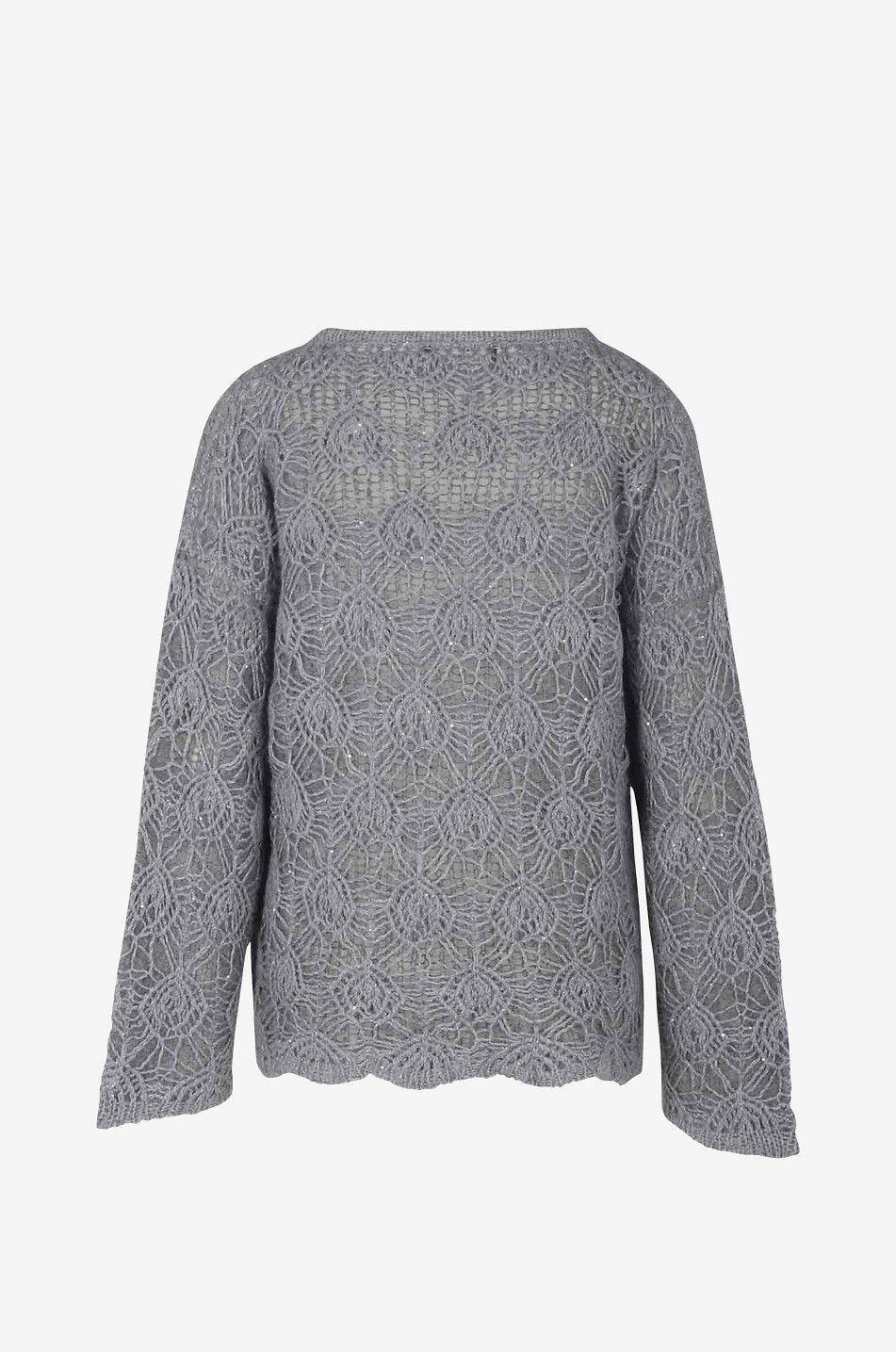 FABIANA FILIPPI Netzstrick-Pullover mit Pailletten Damen GRAU 2