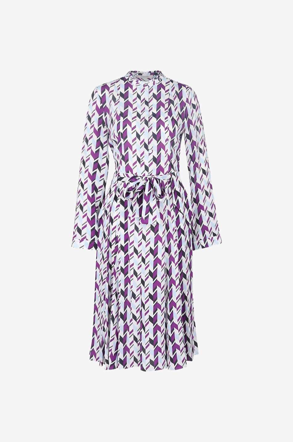 Halblanges Kleid aus Viskose Fluid Graphics