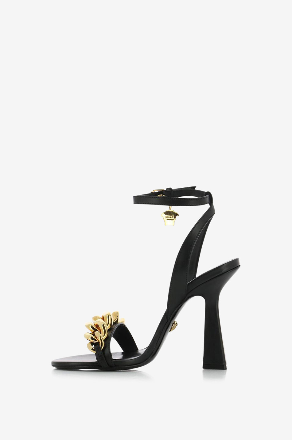 Sandalen aus Leder mit Blockabsatz Medusa Chain 105