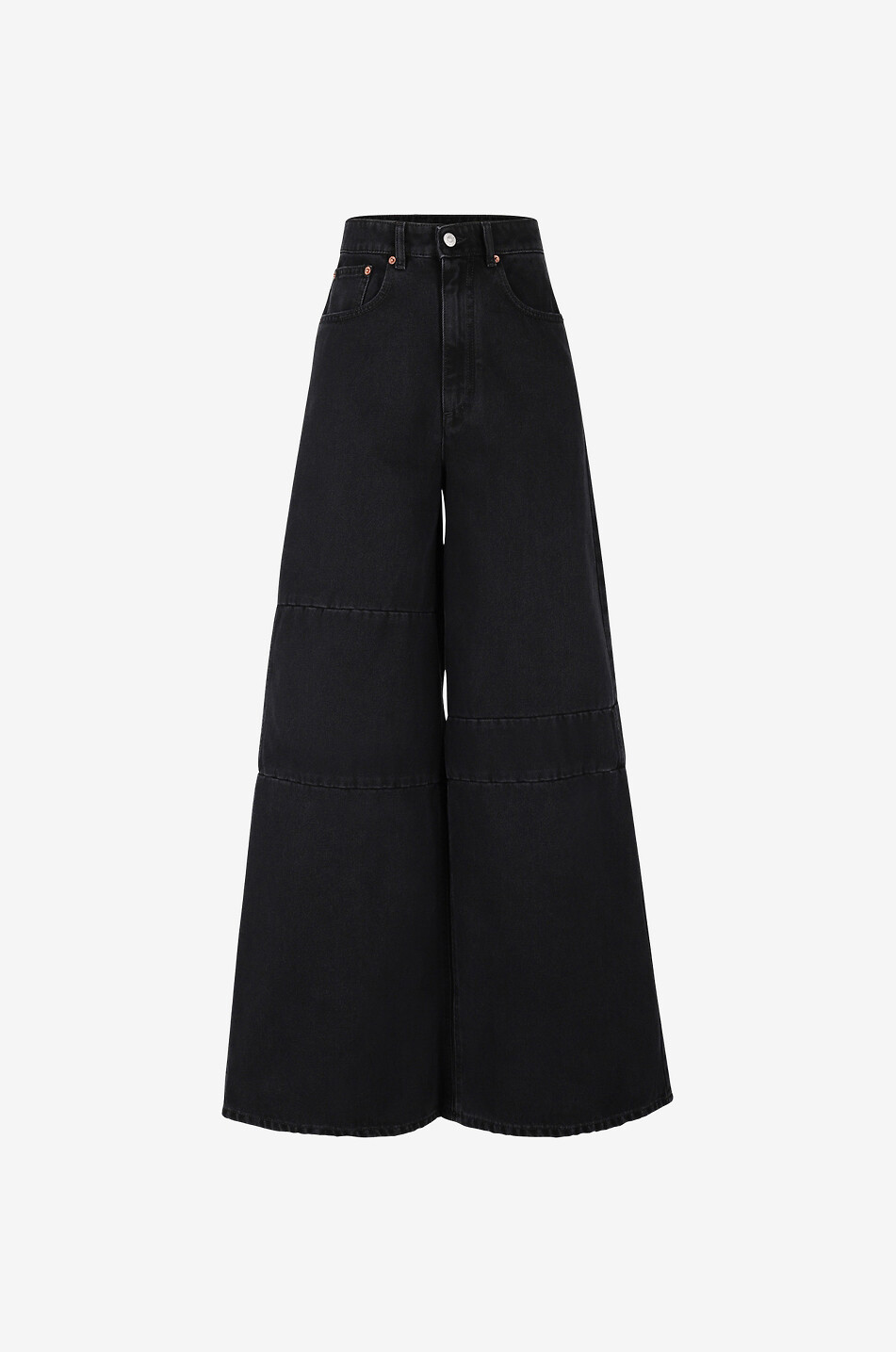 MM6 Jean à jambes large en coton Femme NOIR 1