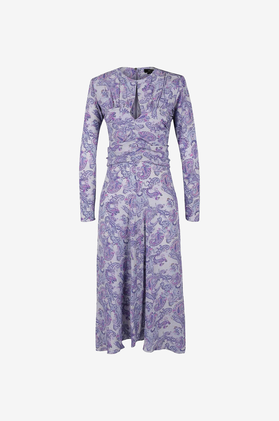 Robe longue en soie imprimée à découpe goutte Telima