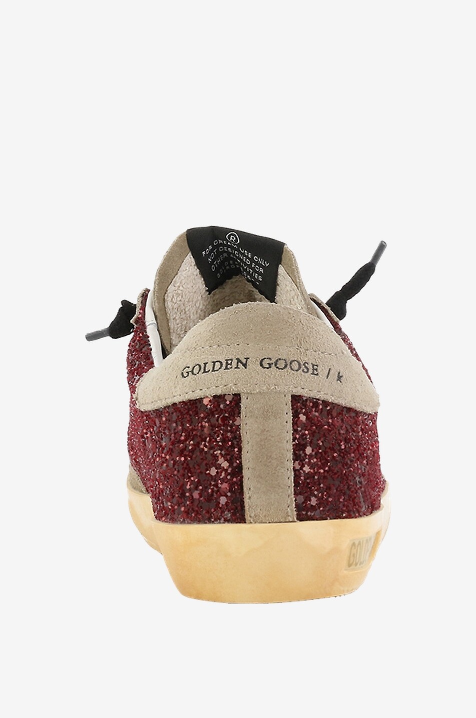 GOLDEN GOOSE Super-Star glitter adorned low-top suede sneakers Women DARK RED 4