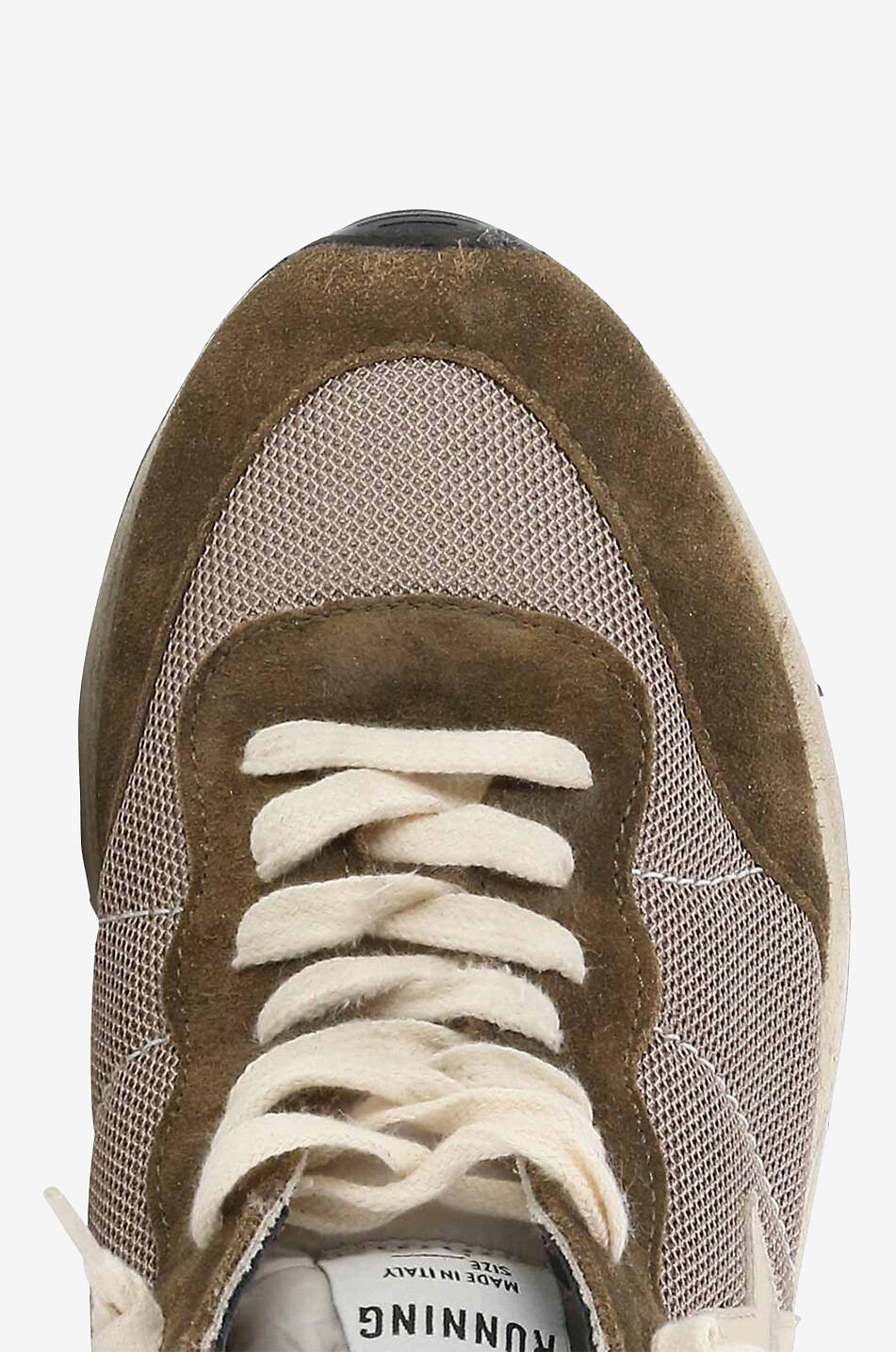 GOLDEN GOOSE Running Sole low-top mesh and leather sneakers Women DARK GREEN 5