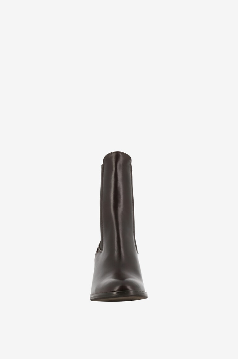 BONGENIE Bottines chelsea en cuir brillant à talon 60 Femme MARRON 2