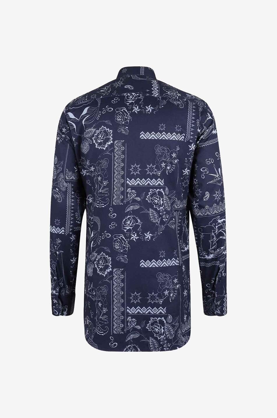 ETRO Oberhemd aus Flanell mit Print Oldschool Tattoos Herren DUNKELBLAU 2
