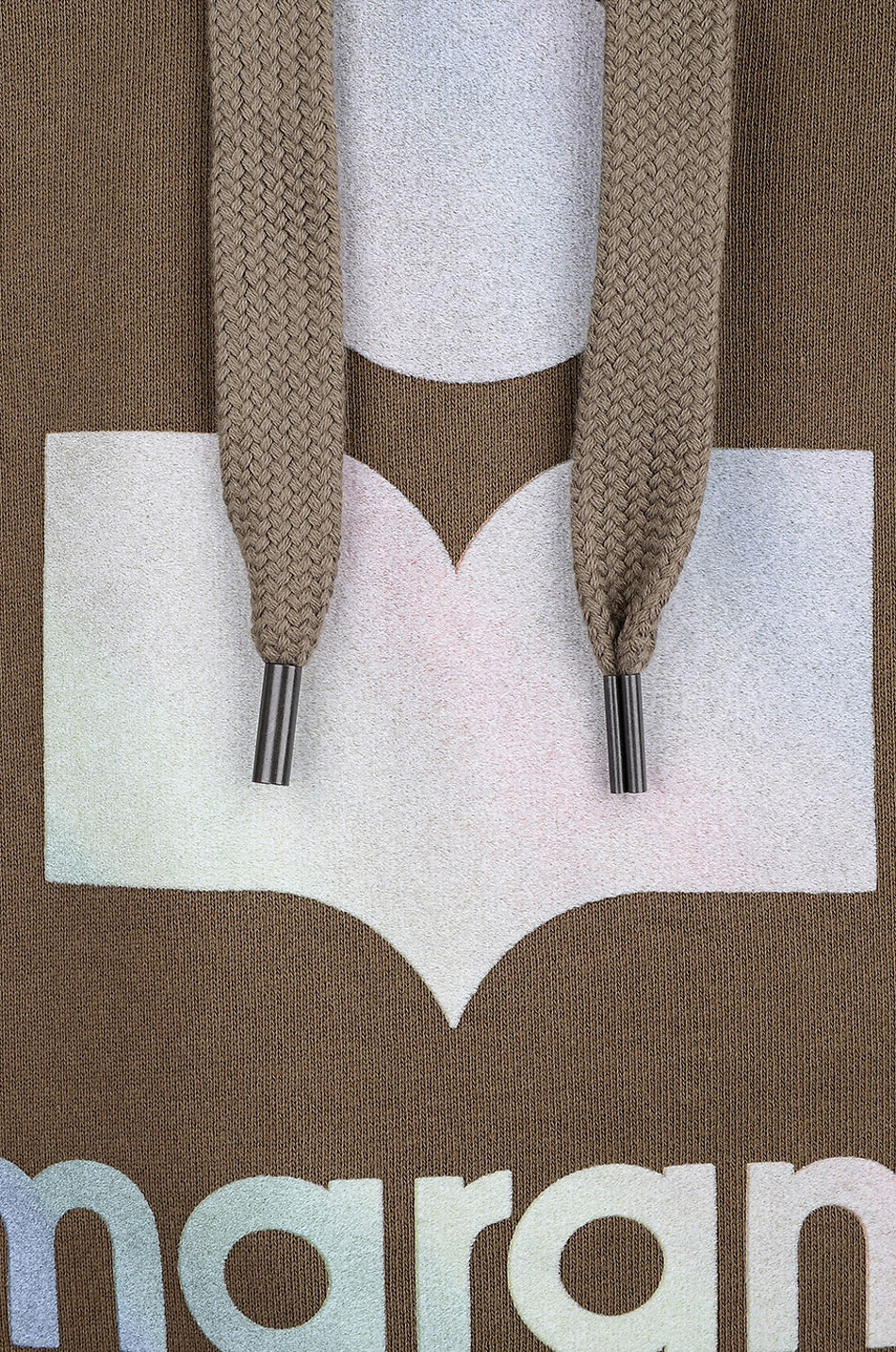 ISABEL MARANT Miley logo printed hooded sweatshirt Men KHAKI 3