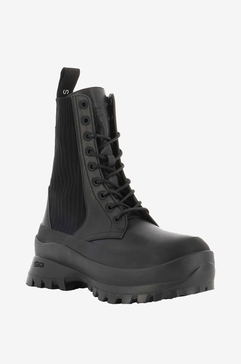 STELLA McCARTNEY Schnürstiefeletten aus Kunstleder und Strick Trace Damen SCHWARZ 1